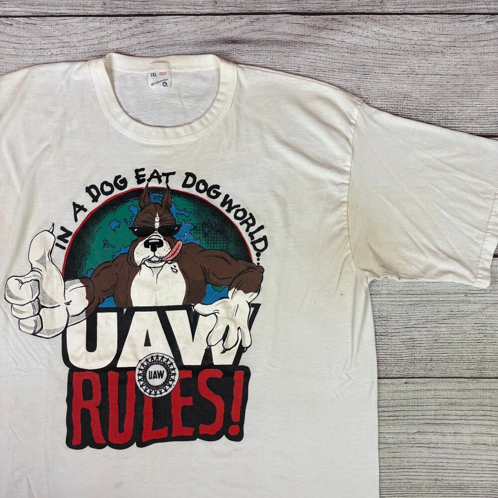 Vintage In A Dog Eat Dog World, Union Workers Do It Best T-shirt